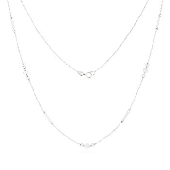 Minimalistický náhrdelník z bílého zlata s přívěsky
